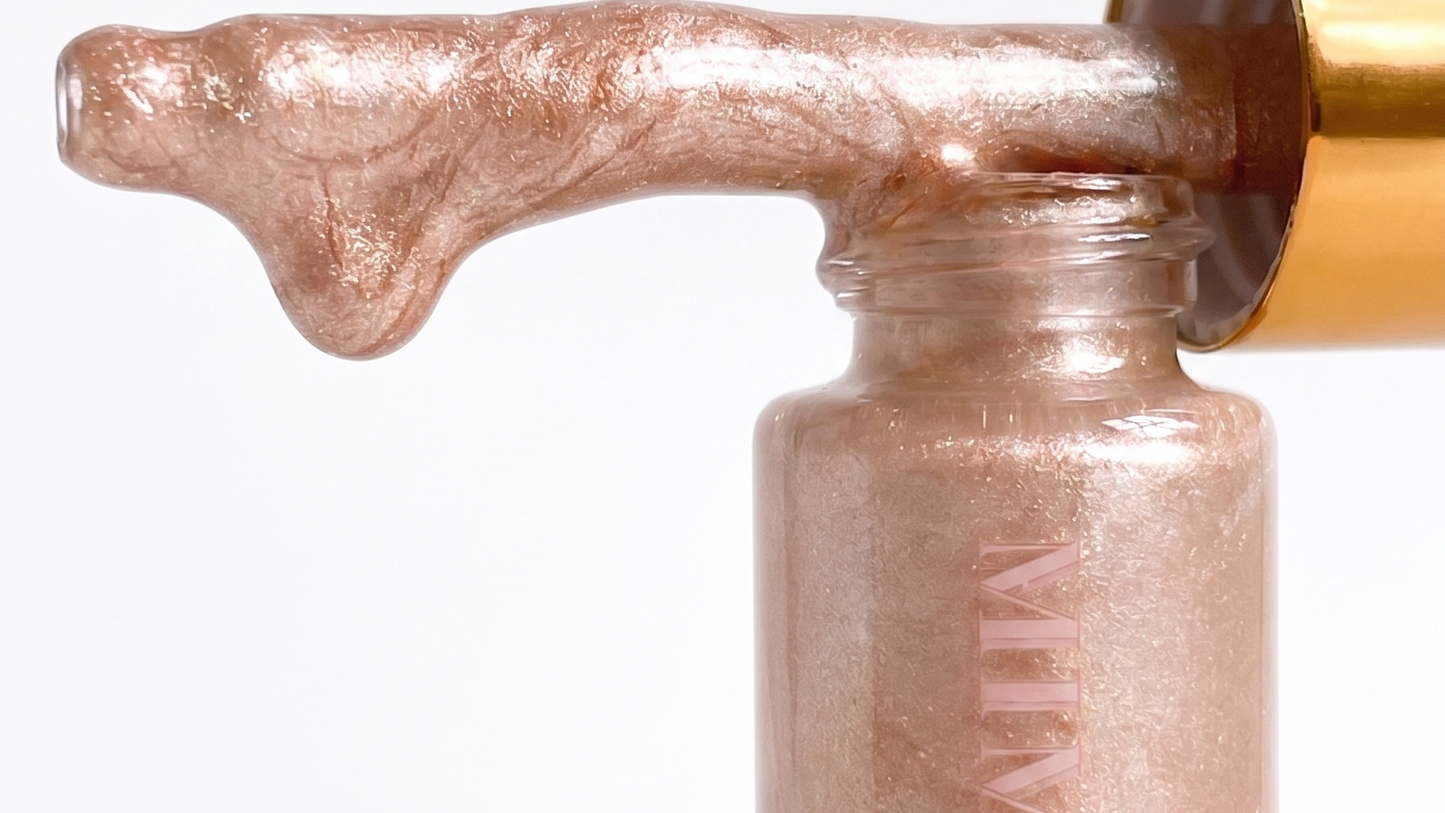 Glow highlighter: Luxury, high-quality makeup.